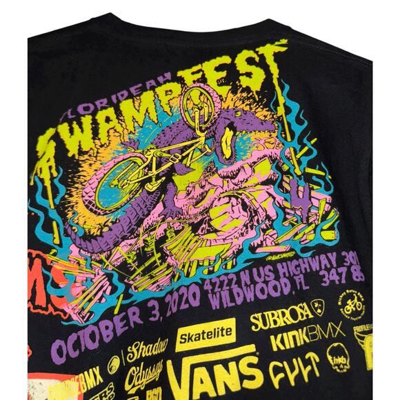 Florideah Swampfest BMX T Shirt 2020 Mens Large Zombie Gator Streetwear Punk - Picture 6 of 11
